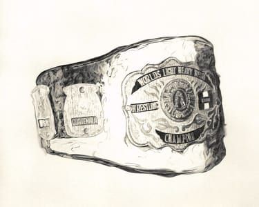 Artwork Title: Self-portrait campeón (drawing 1)