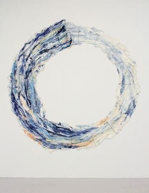 Artwork Title: Circle Game (Push 350 punds of clay in a circle until the end becomes the beginning and the color de