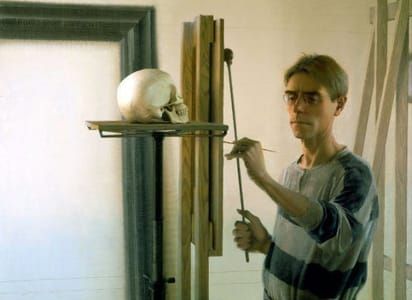 Artwork Title: Self Portrait with Skull
