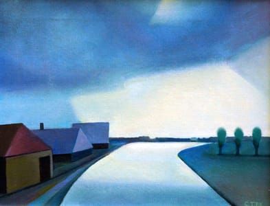 Artwork Title: Unknown (Rivier met huisjes (Bij de Linge) / River with Houses (On the Linge)