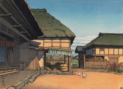 Artwork Title: Autumn at a Farmhouse in Ayashi, Miyagi Prefecture