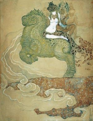 Artwork Title: Three Women Riding a Monster