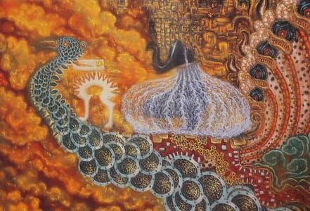 Artwork Title: She Rides a Peacock