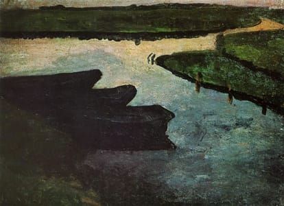 Artwork Title: Marsh Channel with Peat Barges