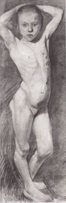 Artwork Title: Nude Girl Standing Arms Folded behind Head