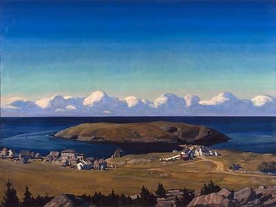 Artwork Title: Island Village. Coast of Maine