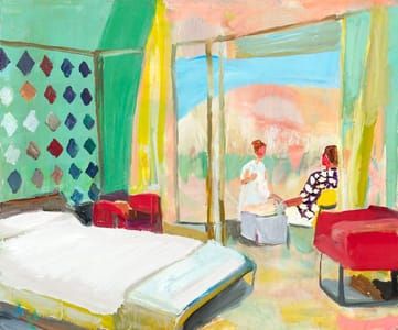 Artwork Title: Conversation with Curtains Flickering