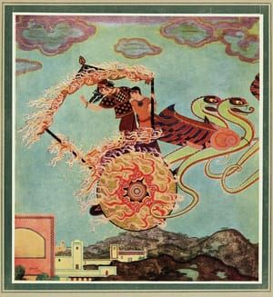 Artwork Title: Medea (“She shook her hands over the multitude below”). Illustration for Tanglewood Tales by Nathani