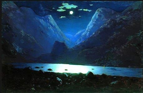 Artwork Title: Daryal pass. Moonlight Night