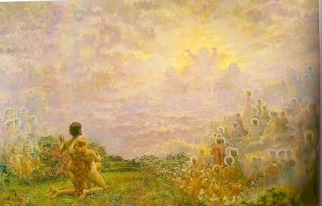 Artwork Title: Evening of the Sixth day of Creation with Adam, Eve, and the Creator
