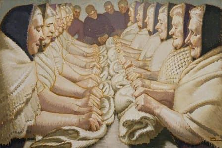 Artwork Title: Women Singing at a Table (Waulking the Cloth)
