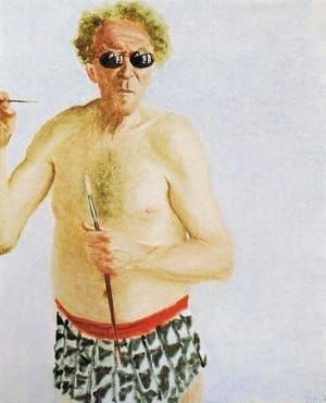 Artwork Title: Self Portrait, Painting on a Hot Day