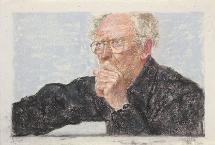 Artwork Title: Self-Portrait in Black Shirt, Right Arm Outstretched