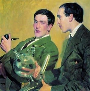 Artwork Title: Portrait of Peter Kapitza and Nikolai Semyonov