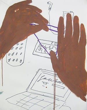 Artwork Title: Facebook and Hands