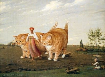 Artwork Title: Alexey Venetsianov, In the ploughed field. Spring. Cats at Work