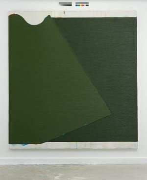 Artwork Title: Stage Right to Stage Left, (Dark Green Horizontal to Darker Green Horizontal)