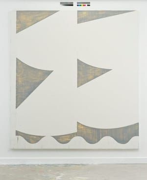 Artwork Title: Stage Left, (Degraded Grey Vertical with Four Swipes)