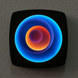 Artwork Title: Diagonally Offset Circles -- Sunset