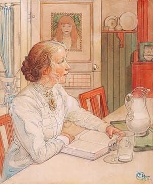 Artwork Title: My Eldest Daughter, Suzanne with Milk and Book
