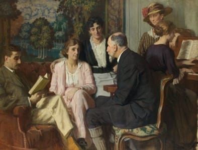 Artwork Title: Au salon à Luxeuil, réunion chez les Desgranges