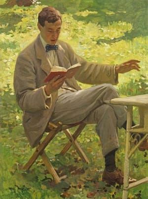 Artwork Title: Sir Alfred James Munnings Reading