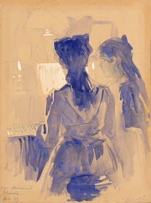 Artwork Title: Two Young Women at the Piano