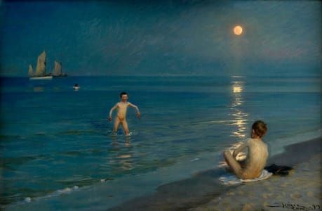 Artwork Title: Boys Bathing at Skagen, Summer Evening