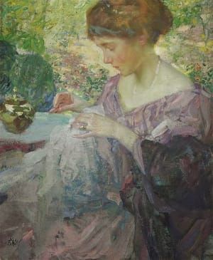 Artwork Title: Woman Sewing