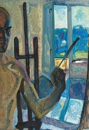 Artwork Title: Автопортрет с кистью (Self Portrait with Brush)
