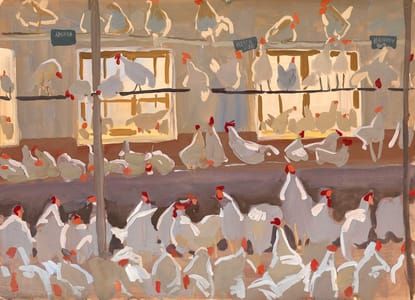 Artwork Title: Roosters, from the series “Tselinnyi sovkhoz Izhevskiy”