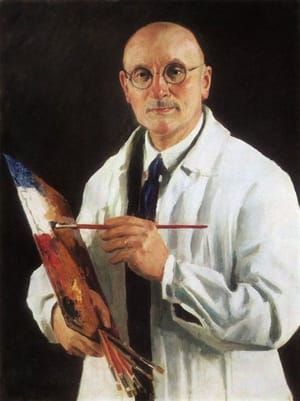 Artwork Title: Self Portrait with Palette (White Coat)
