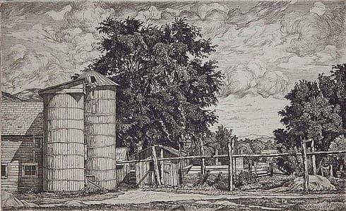 Artwork Title: Two Silos
