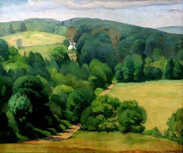 Artwork Title: Vermont Landscape, Country Road