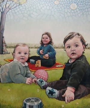 Artwork Title: Portret van Emma, Kaatje en Maurits