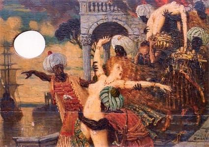 Artwork Title: Palette with abduction scene