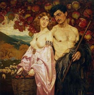 Artwork Title: Self-portrait with Sicilian woman