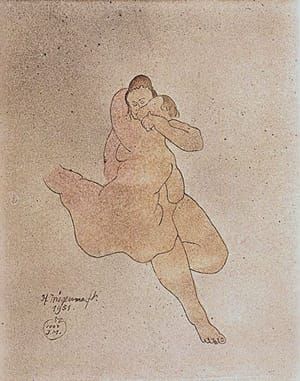 Artwork Title: Twee vrouwen elkaar omhelzend (Two Women Embracing Each Other)