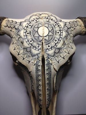 Artwork Title: Bison Skull Black
