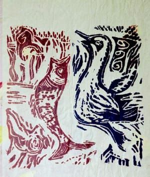 Artwork Title: Pez y pajaro