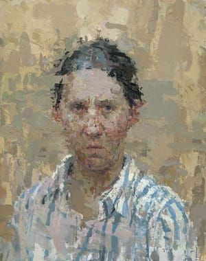 Artwork Title: Self Portrait with Blue Stripes