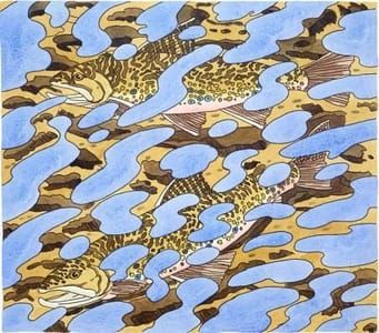 Artwork Title: Two Trout and Reflection