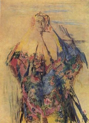 Artwork Title: Peasant in a Patterned Scarfs