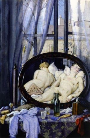 Artwork Title: Naked in the Mirror by the Window