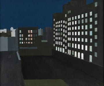 Artwork Title: Men's Shelter at night