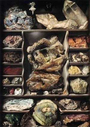 Artwork Title: Minerals in Crystallization, watercolor and gouache