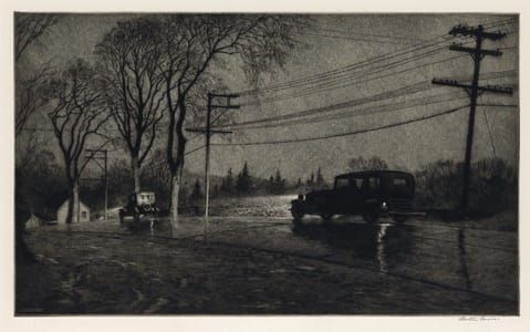 Artwork Title: Wet Night, Route 6