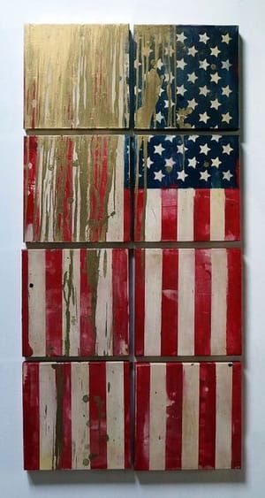 Artwork Title: The Flag #1: Blue Red & White