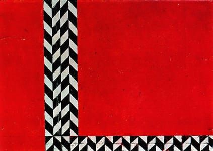 Artwork Title: Composizione su fondo rosso