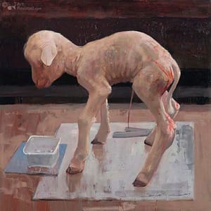 Artwork Title: Pasgeboren lam (Newborn lamb)